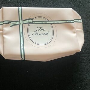 Too Faced Light Pink Logo Cosmetic Pouch